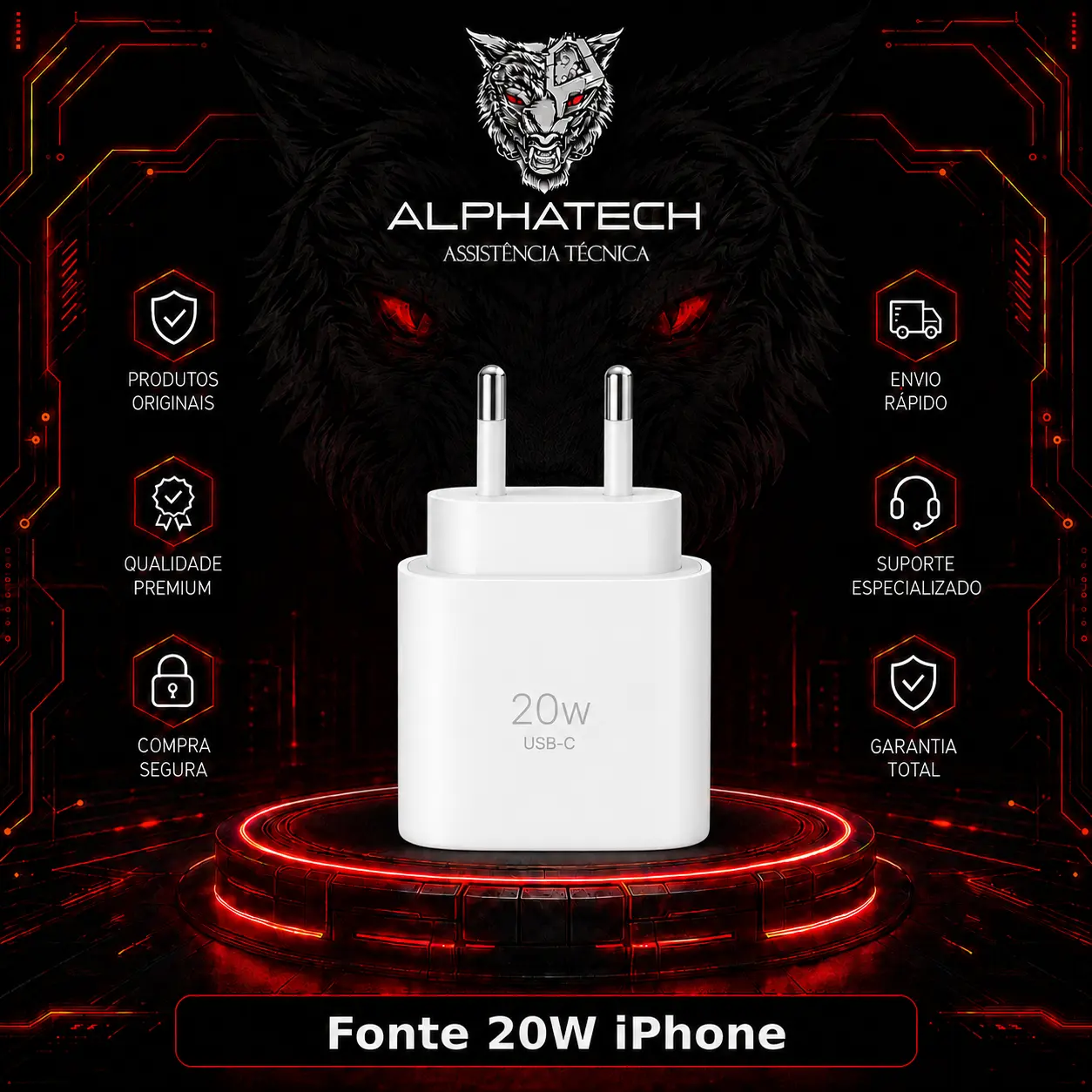 Carregador 20W iPhone USB-C