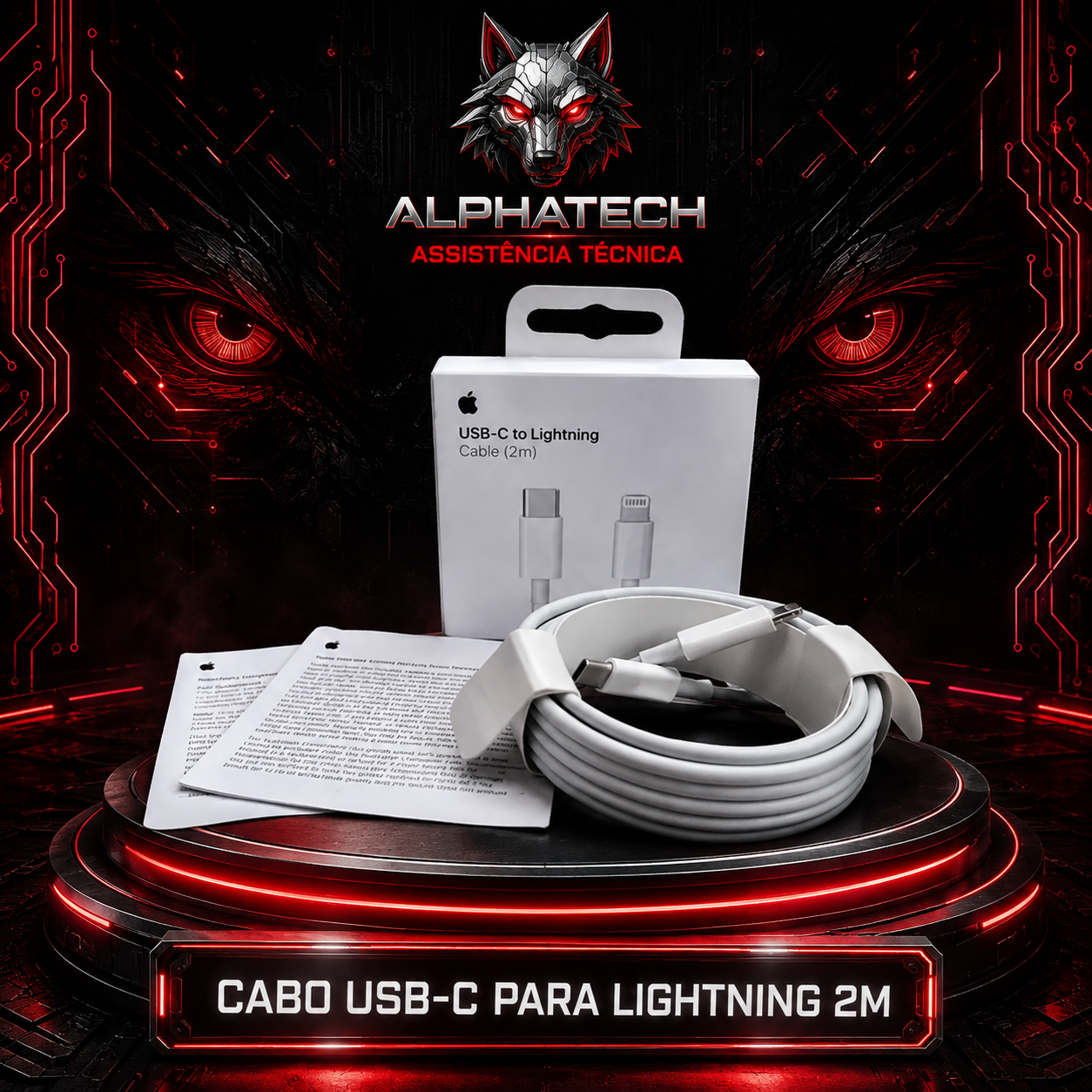 Cabo USB-C para Lightning iPhone 2m