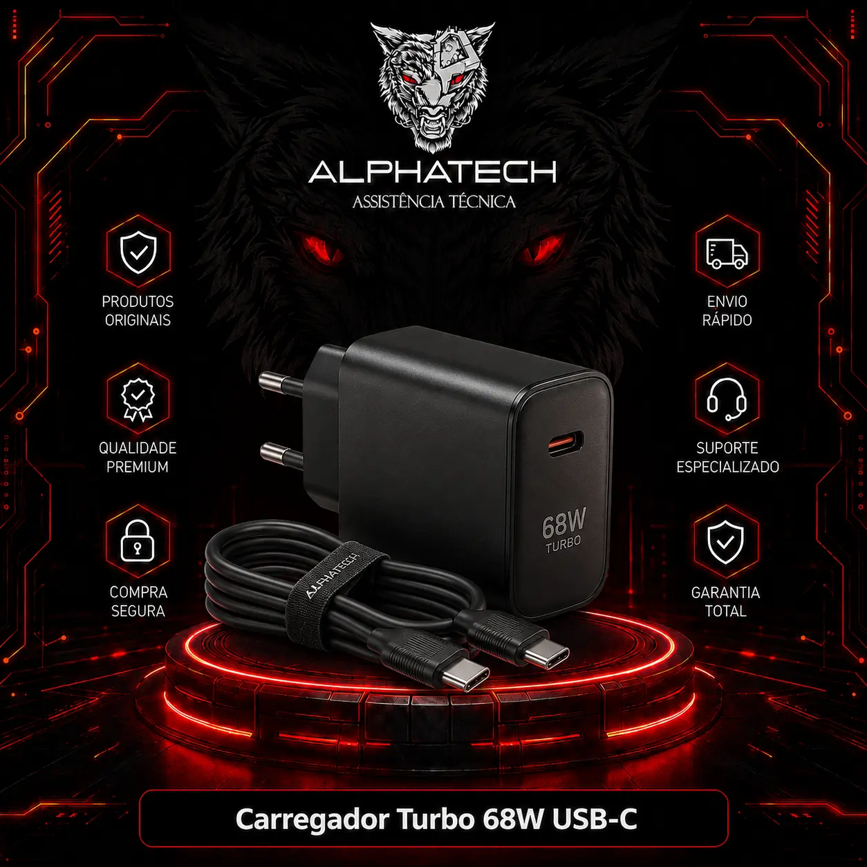 Carregador Motorola 68W TURBO