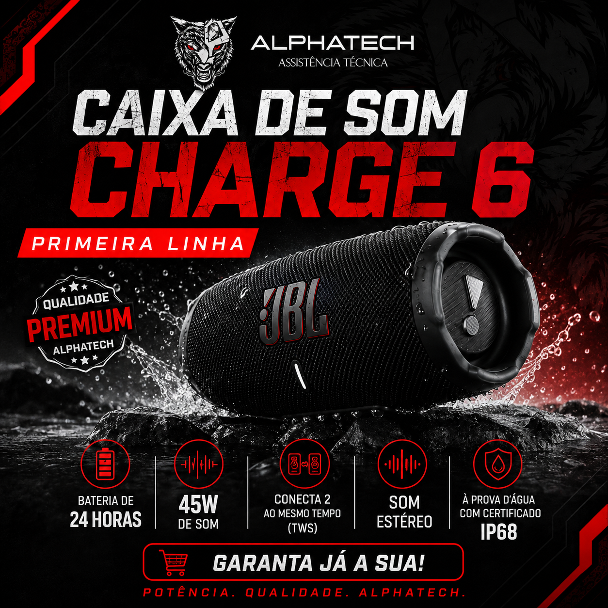 Caixa de som Bluetooth Charge 6