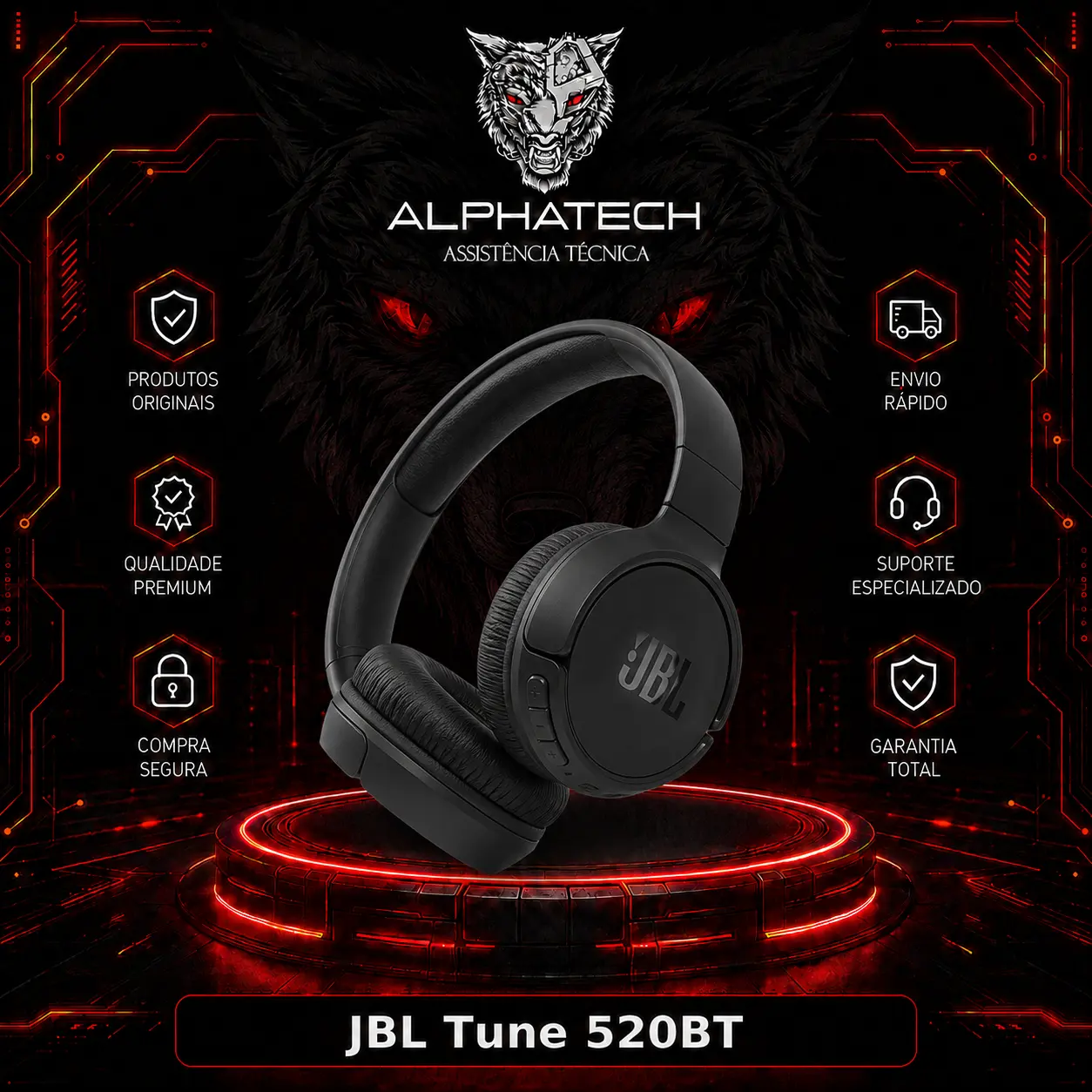 FONE DE OUVIDO JBL TUNE 520BT